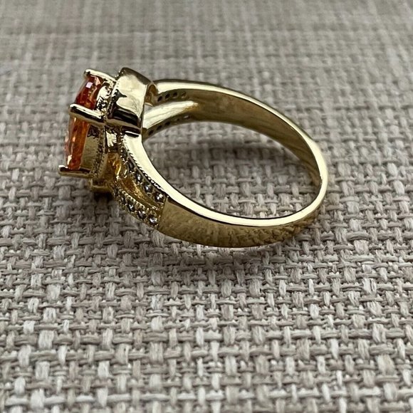 Women Rings Gold Plated Fashion Jewelry Rings Lab Created Stone Size 8 - Picture 7 of 12